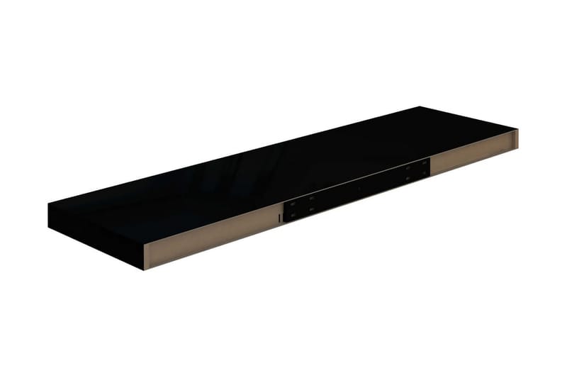 Kelluvat seinähyllyt 4 kpl korkeakiilto musta 90x23,5x3,8 cm - Musta - Säilytys - Hylly - Seinähylly