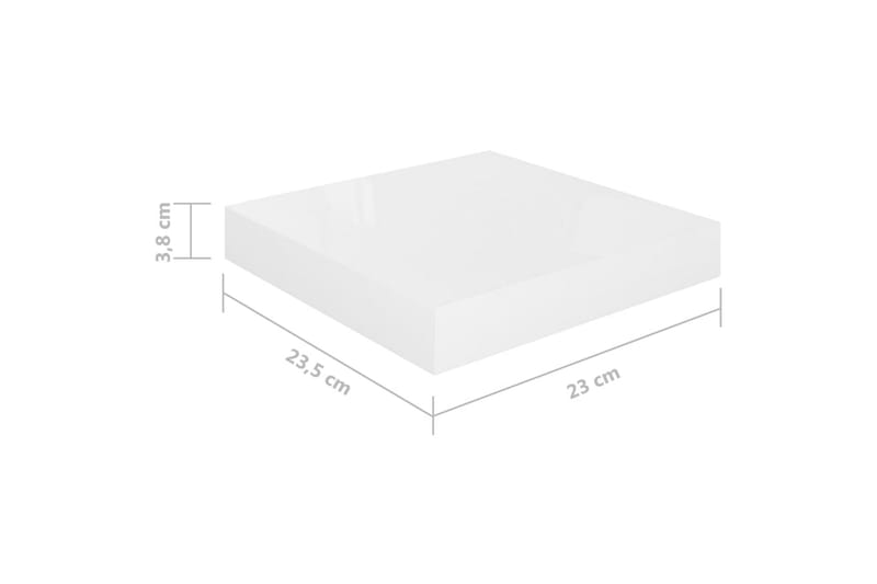 Kelluvat seinähyllyt 4 kpl korkeakiilto valk. 23x23,5x3,8 cm - Valkoinen - Säilytys - Hylly - Seinähylly