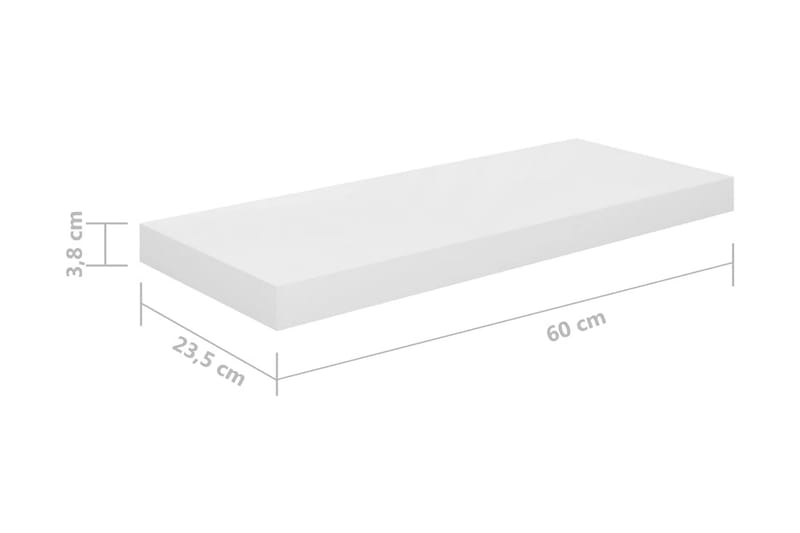 Kelluvat seinähyllyt 4 kpl korkeakiilto valk. 60x23,5x3,8 cm - Valkoinen - Säilytys - Hylly - Seinähylly