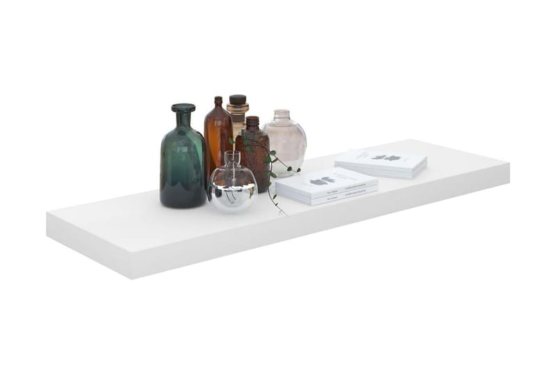 Kelluvat seinähyllyt 4 kpl korkeakiilto valk. 80x23,5x3,8 cm - Valkoinen - Säilytys - Hylly - Seinähylly