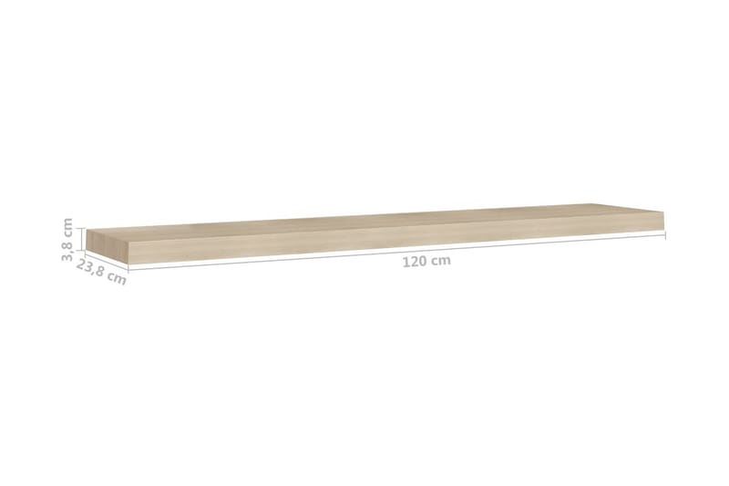 Kelluvat seinähyllyt 4 kpl tammi 120x23,5x3,8 cm MDF - Ruskea - Säilytys - Hylly - Seinähylly