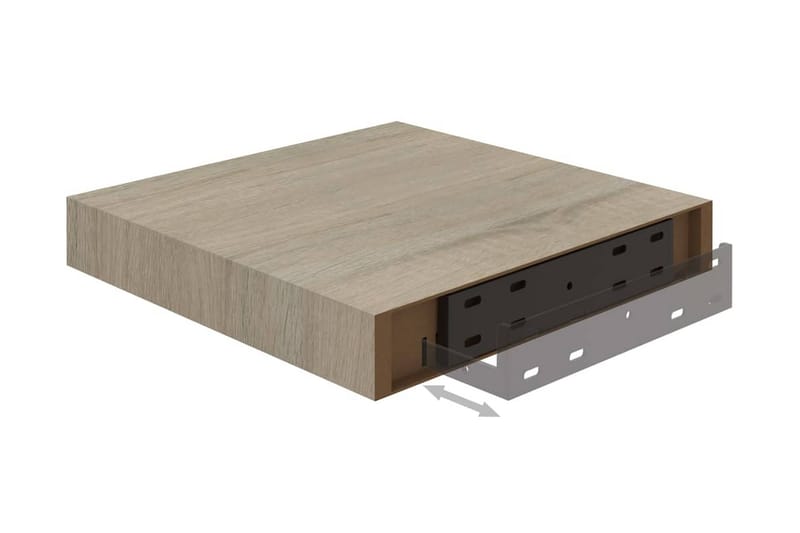 Kelluvat seinähyllyt 4 kpl tammi 23x23,5x3,8 cm MDF - Ruskea - Säilytys - Hylly - Seinähylly