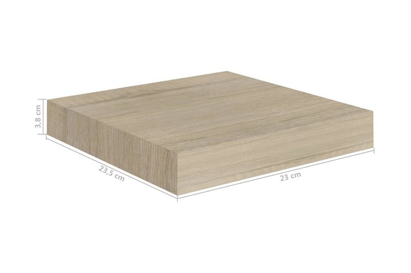 Kelluvat seinähyllyt 4 kpl tammi 23x23,5x3,8 cm MDF - Ruskea - Säilytys - Hylly - Seinähylly
