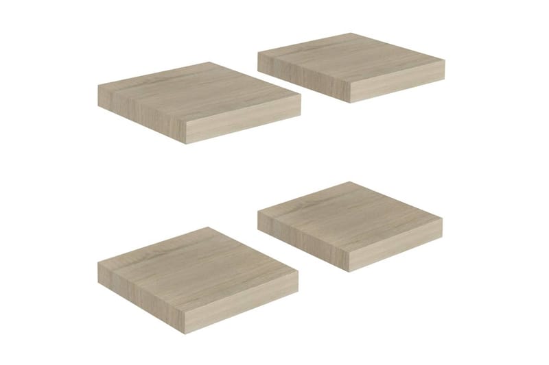 Kelluvat seinähyllyt 4 kpl tammi 23x23,5x3,8 cm MDF - Ruskea - Säilytys - Hylly - Seinähylly