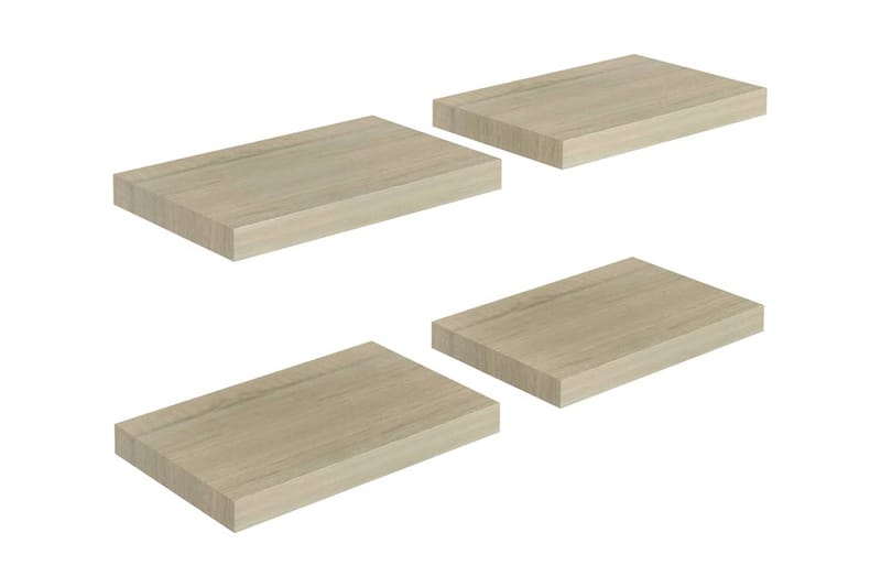 Kelluvat seinähyllyt 4 kpl tammi 40x23x3,8 cm MDF - Ruskea - Säilytys - Hylly - Seinähylly