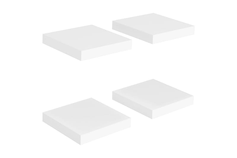 Kelluvat seinähyllyt 4 kpl valkoinen 23x23,5x3,8 cm MDF - Valkoinen - Säilytys - Hylly - Seinähylly