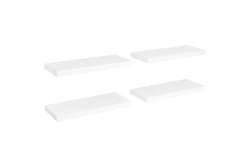 Kelluvat seinähyllyt 4 kpl valkoinen 60x23,5x3,8 cm MDF - Valkoinen - Säilytys - Hylly - Seinähylly