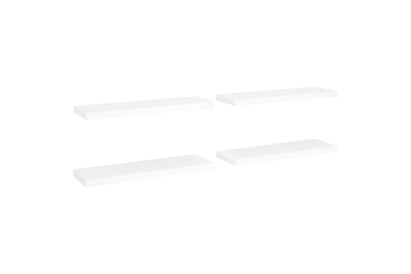 Kelluvat seinähyllyt 4 kpl valkoinen 80x23,5x3,8 cm MDF - Valkoinen - Säilytys - Hylly - Seinähylly