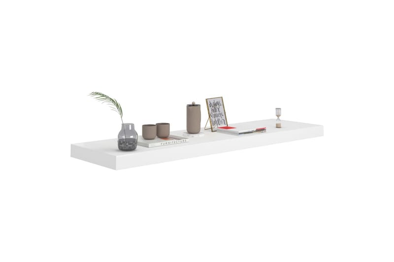 Kelluvat seinähyllyt 4 kpl valkoinen 90x23,5x3,8 cm MDF - Valkoinen - Säilytys - Hylly - Seinähylly