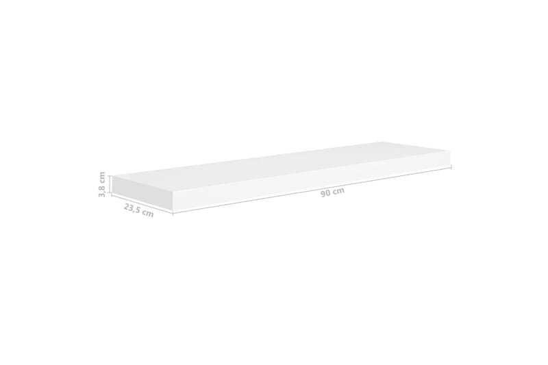 Kelluvat seinähyllyt 4 kpl valkoinen 90x23,5x3,8 cm MDF - Valkoinen - Säilytys - Hylly - Seinähylly