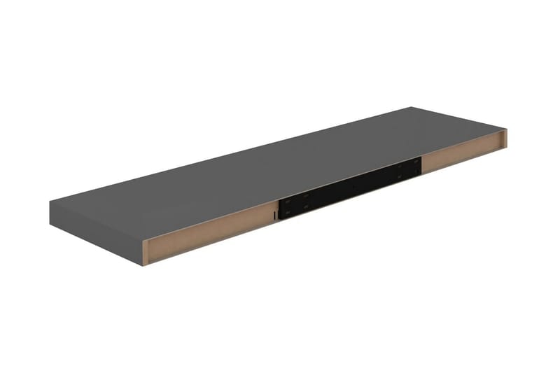 Kelluvat seinähyllyt 4kpl korkeakiilto harmaa 90x23,5x3,8 cm - Harmaa - Säilytys - Hylly - Seinähylly