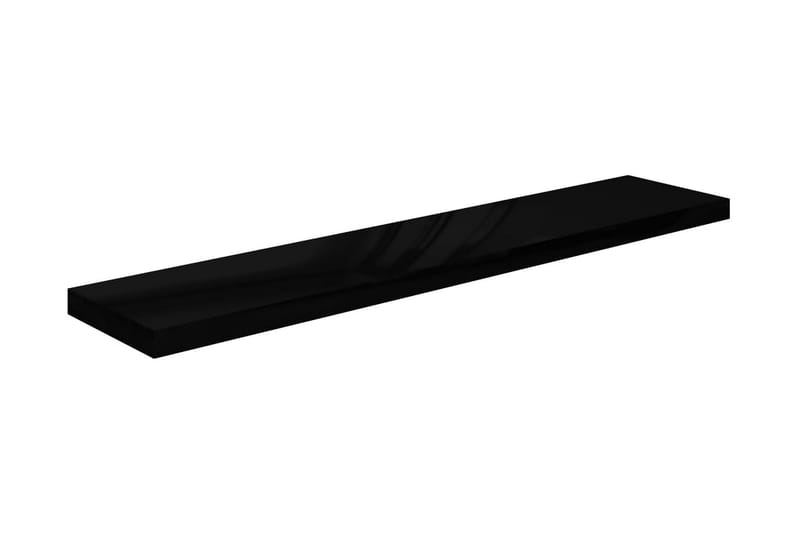 Kelluvat seinähyllyt 4kpl korkeakiilto musta 120x23,5x3,8 cm - Musta - Säilytys - Hylly - Seinähylly