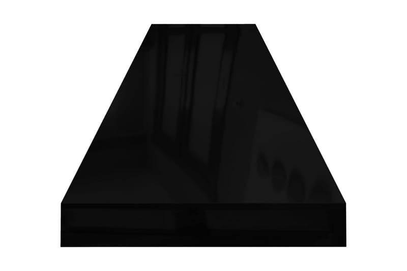 Kelluvat seinähyllyt 4kpl korkeakiilto musta 120x23,5x3,8 cm - Musta - Säilytys - Hylly - Seinähylly