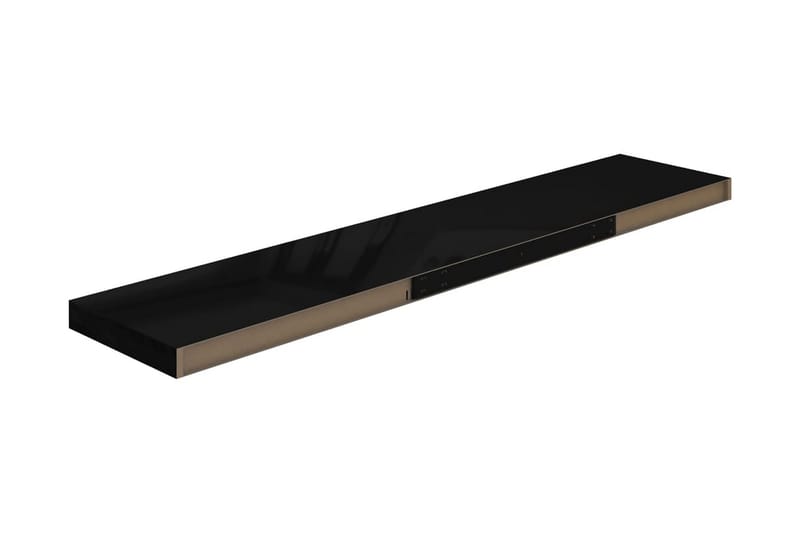 Kelluvat seinähyllyt 4kpl korkeakiilto musta 120x23,5x3,8 cm - Musta - Säilytys - Hylly - Seinähylly