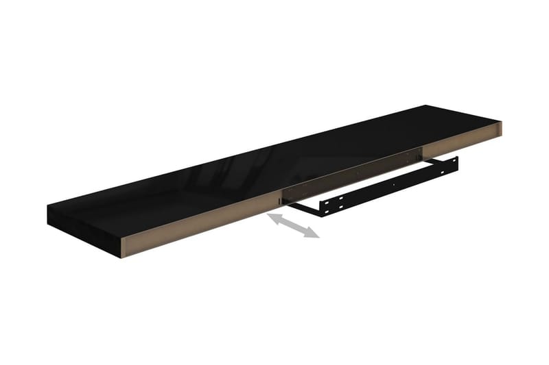 Kelluvat seinähyllyt 4kpl korkeakiilto musta 120x23,5x3,8 cm - Musta - Säilytys - Hylly - Seinähylly
