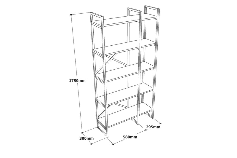 Kerakeha kirjahylly 87,5x30 cm kulta - Hanah Home - Säilytys - Hylly - Kirjahylly