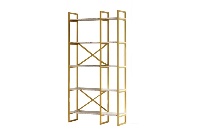 Kerakeha kirjahylly 87,5x30 cm kulta, Hanah Home