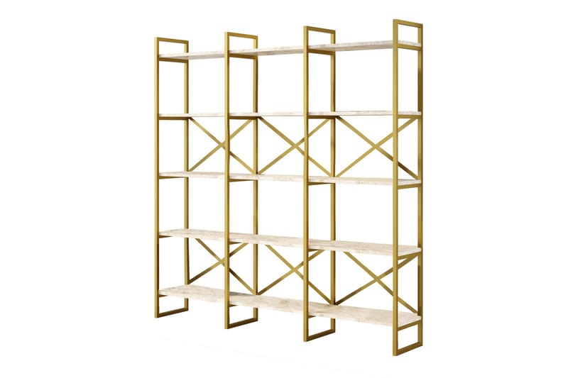 Keshri kirjahylly 170x30 cm kulta - Hanah Home - Säilytys - Hylly - Kirjahylly
