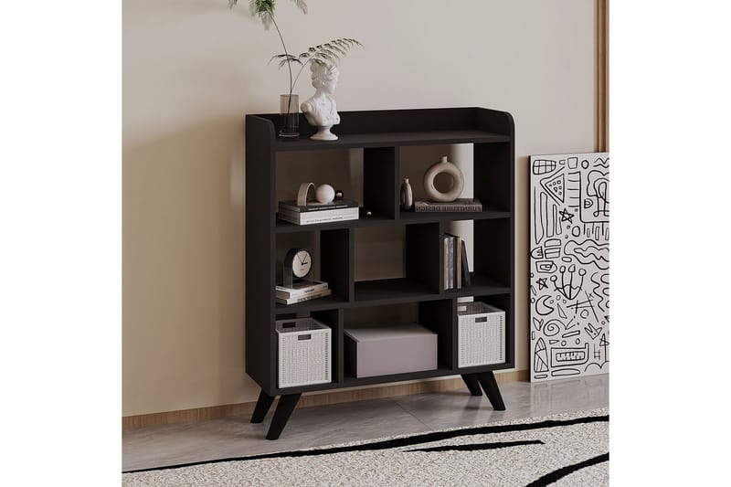 Kesto Kirjahylly 90 cm - Antrasiitti - Säilytys - Hylly - Kirjahylly