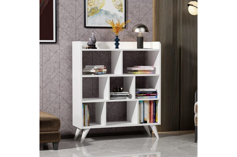 Kesto Kirjahylly 90 cm - Valkoinen - Säilytys - Hylly - Kirjahylly