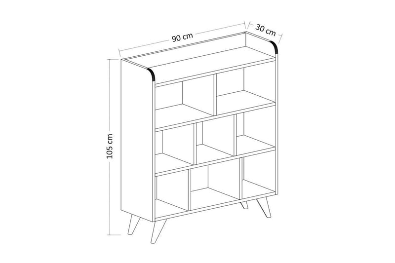 Kesto Kirjahylly 90 cm - Valkoinen - Säilytys - Hylly - Kirjahylly