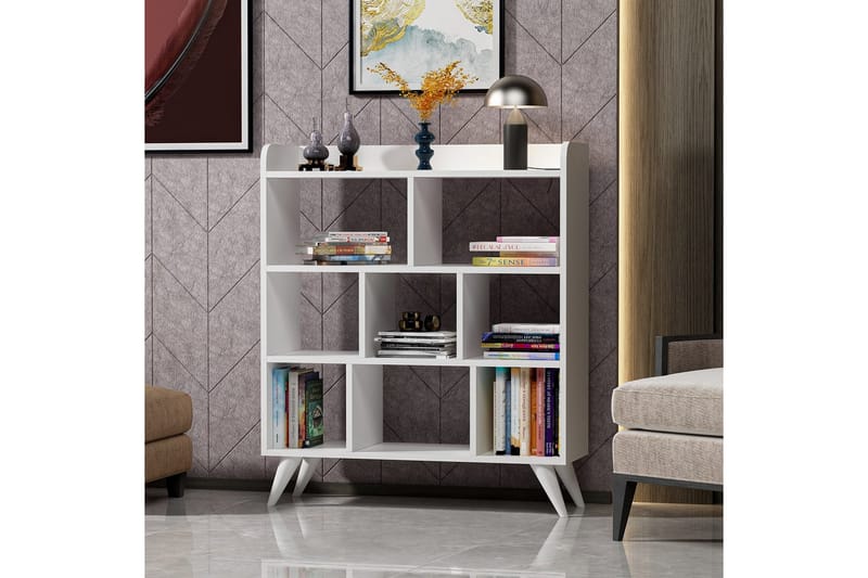 Kesto Kirjahylly 90 cm - Valkoinen - Säilytys - Hylly - Kirjahylly