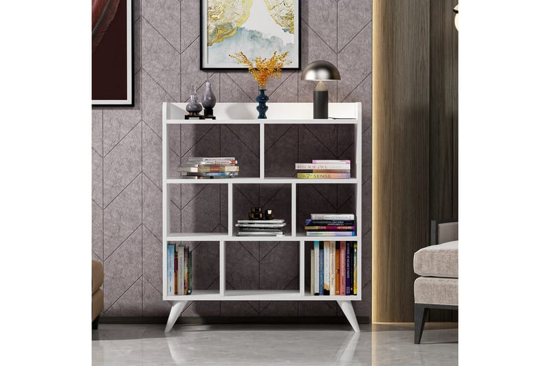 Kesto Kirjahylly 90 cm - Valkoinen - Säilytys - Hylly - Kirjahylly