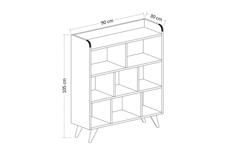 Kesto Kirjahylly 90 cm - Valkoinen - Säilytys - Hylly - Kirjahylly