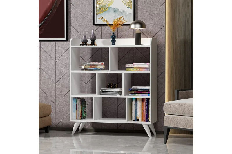 Kesto Kirjahylly 90 cm - Valkoinen - Säilytys - Hylly - Kirjahylly