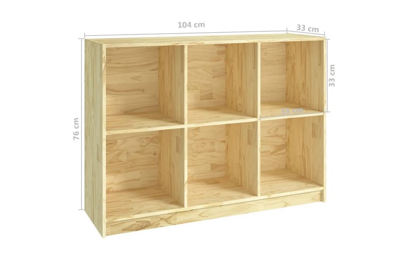 Kirjahylly 104x33x76 cm täysi mänty - Ruskea - Säilytys - Hylly - Kirjahylly