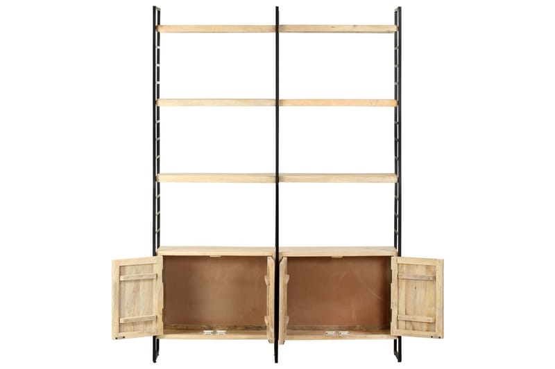 Kirjahylly 4 tasoa 124x30x180 cm täysi mangopuu - Ruskea - Säilytys - Hylly - Kirjahylly