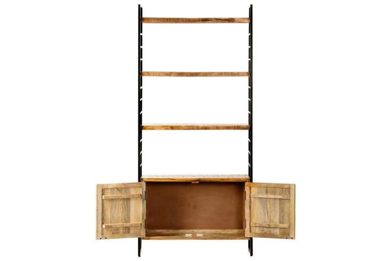 Kirjahylly 4 tasoa 80x30x180 cm karkea mangopuu - Ruskea - Säilytys - Hylly - Kirjahylly