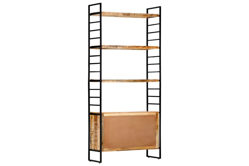 Kirjahylly 4 tasoa 80x30x180 cm karkea mangopuu - Ruskea - Säilytys - Hylly - Kirjahylly