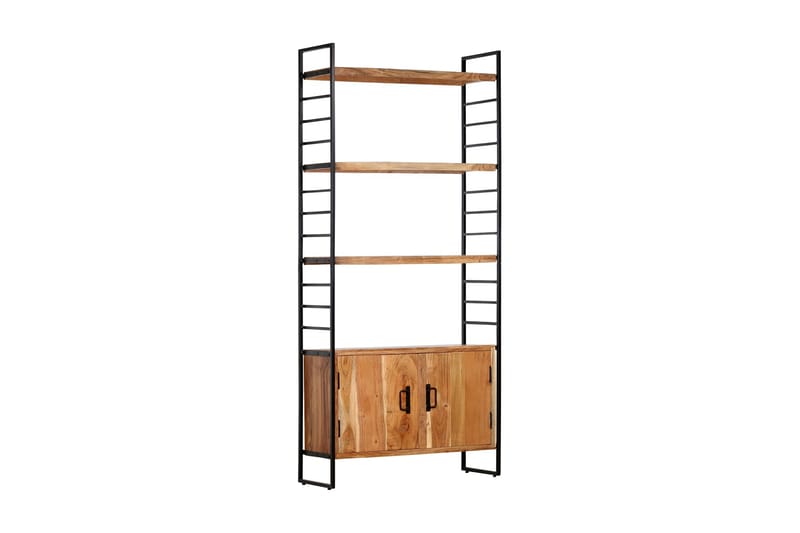 Kirjahylly 4 tasoa 80x30x180 cm täysi akaasiapuu - Ruskea - Säilytys - Hylly - Kirjahylly