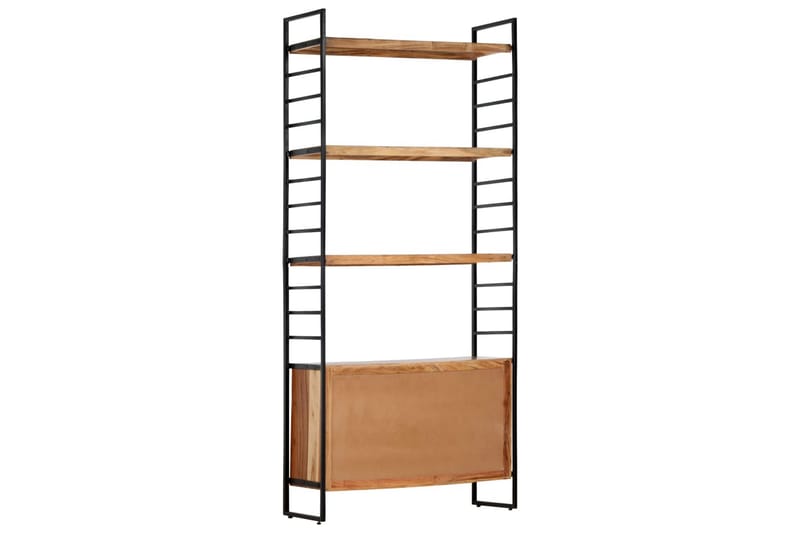 Kirjahylly 4 tasoa 80x30x180 cm täysi akaasiapuu - Ruskea - Säilytys - Hylly - Kirjahylly