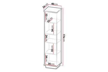Kirjahylly 40 cm tammea - Musta|Ruskea - Säilytys - Hylly - Kirjahylly