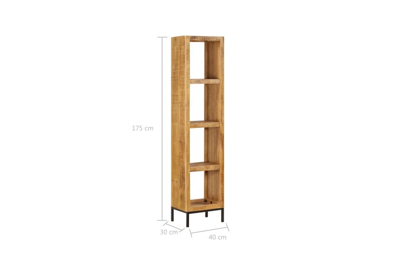 Kirjahylly 40x30x175 cm kiinteä mangopuu - Ruskea - Säilytys - Hylly - Kirjahylly
