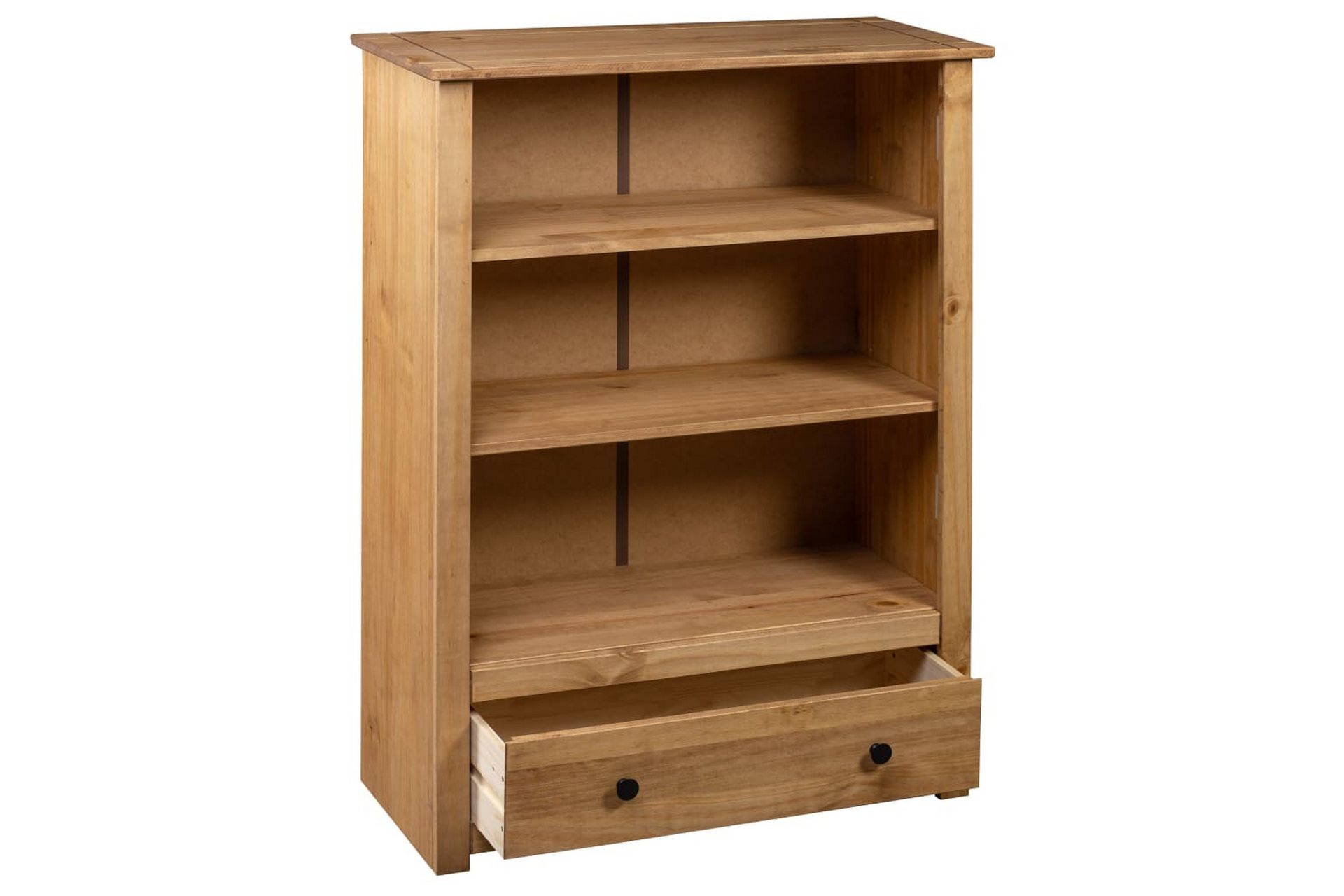 Kirjahylly 80x35x110 cm täysi mänty Panama-sarja - Ruskea - Säilytys - Hylly - Kirjahylly