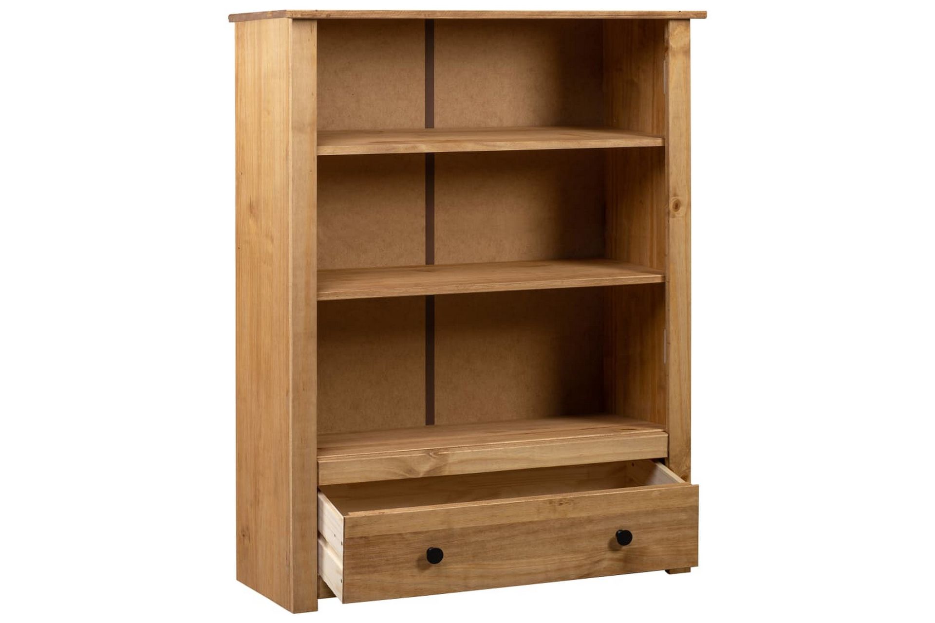 Kirjahylly 80x35x110 cm täysi mänty Panama-sarja - Ruskea - Säilytys - Hylly - Kirjahylly