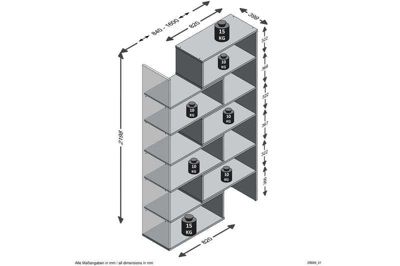 Kirjahylly Adelina 84 cm - Valkoinen - Säilytys - Hylly - Kirjahylly