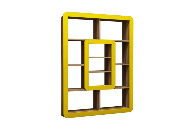 Kirjahylly Amtorp 109 cm, Ruskea/Keltainen