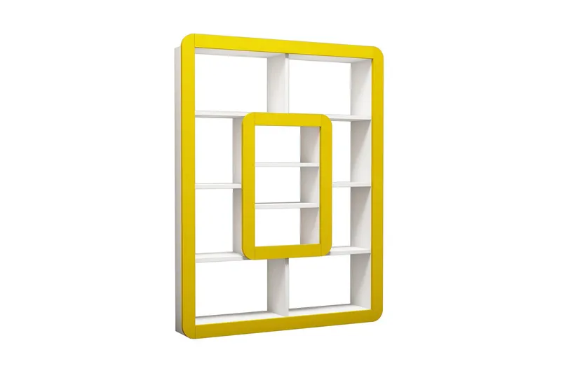 Kirjahylly Amtorp 109 cm - Valkoinen/Keltainen - Säilytys - Hylly - Kirjahylly