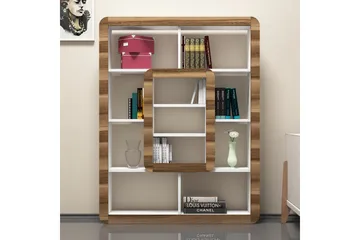 Kirjahylly Amtorp 109 cm - Valkoinen/Ruskea - Säilytys - Hylly - Kirjahylly