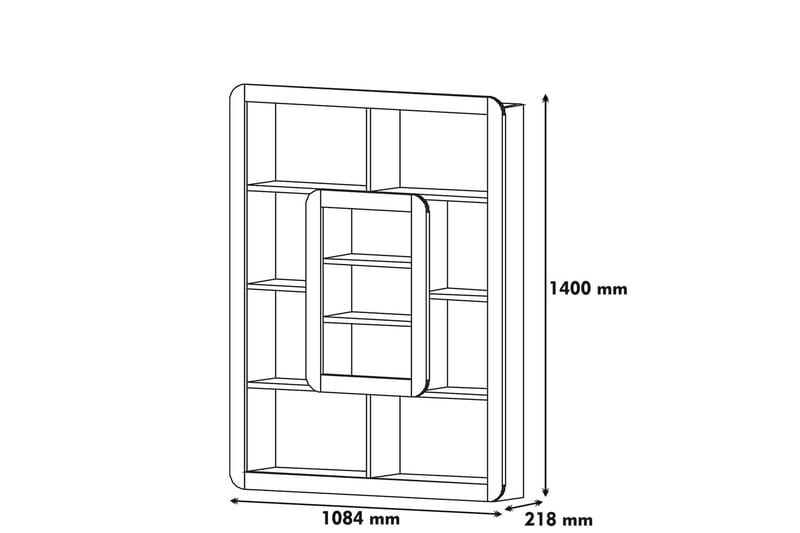 Kirjahylly Amtorp 109 cm - Valkoinen/Ruskea - Säilytys - Hylly - Kirjahylly