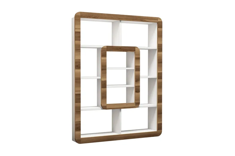 Kirjahylly Amtorp 109 cm, Valkoinen/Ruskea