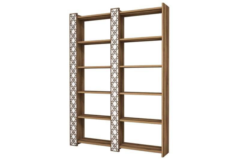 Kirjahylly Amtorp 124 cm - Ruskea/Valkoinen - Säilytys - Hylly - Kirjahylly