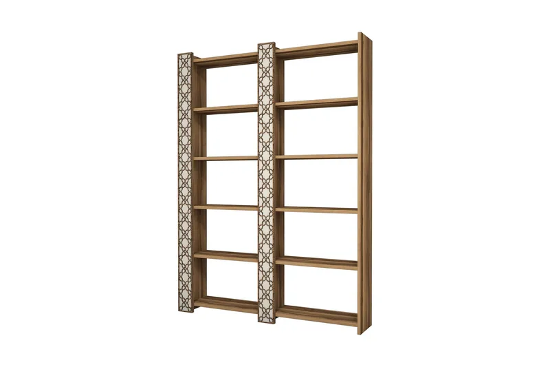 Kirjahylly Amtorp 124 cm, Ruskea/Valkoinen