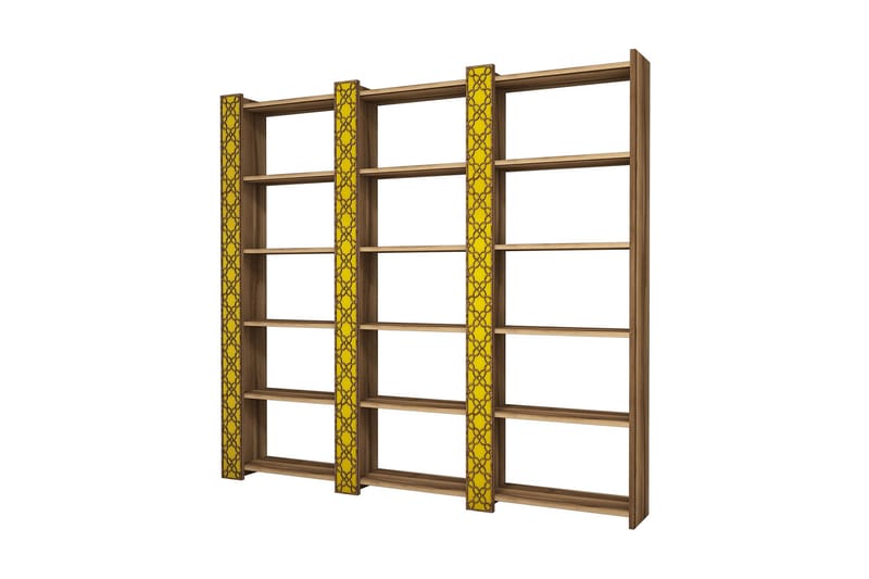 Kirjahylly Amtorp 184 cm - Ruskea/Keltainen - Säilytys - Hylly - Kirjahylly