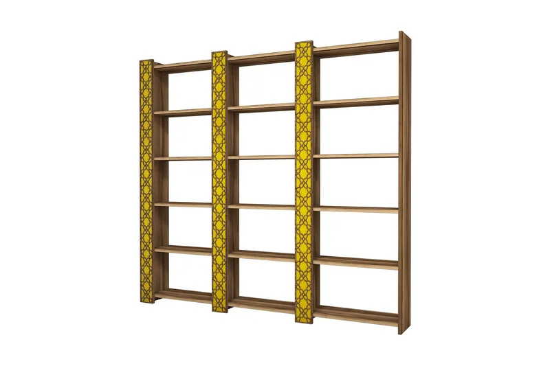 Kirjahylly Amtorp 184 cm - Ruskea/Keltainen - Säilytys - Hylly - Kirjahylly