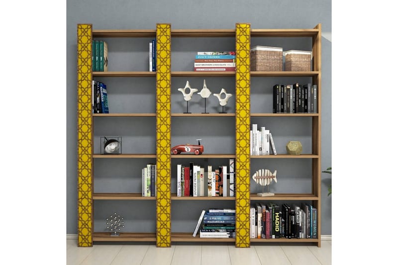 Kirjahylly Amtorp 184 cm - Ruskea/Keltainen - Säilytys - Hylly - Kirjahylly